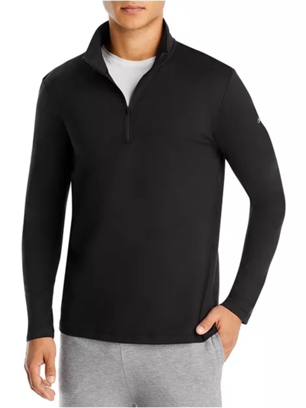 ALO Yoga Men's Black Quarter-Zip Performance Pullover